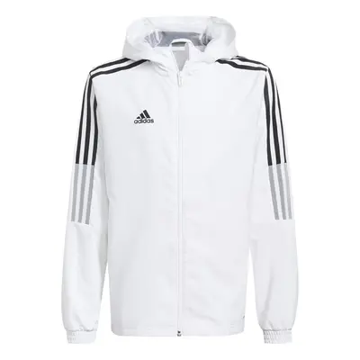 adidas unisex-child Tiro Windbreaker White Small