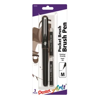 POCKET BRUSH SEPIA W/2 REFILL