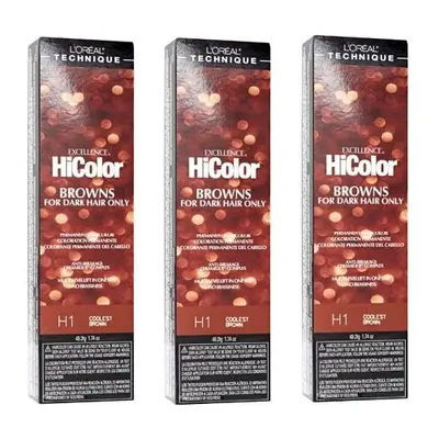 (H1 - (3pks)) H1 Coolest Brown L'Oreal Excellence HiColor Browns for Dark Hair Only