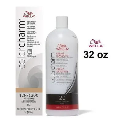 (12N+Dev(Vol.20)32oz) Wella Color Charm 12N/1200 High Lift Blonde Permanent Gel Haircolor