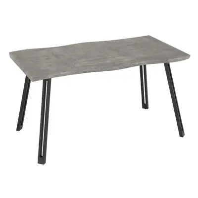 Quebec Wave Edge Concrete Effect/Black Dining Table Only