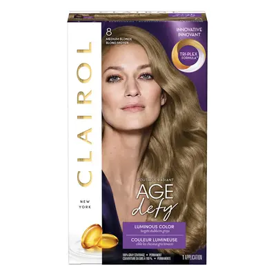 Clairol Age Defy Permanent Hair Dye, Medium Blonde Hair Color, Count