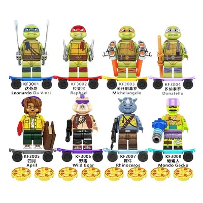 (8PCS A SET) Teenage Mutant Ninja Turtles Building Block Minifigures Toys Fit Lego