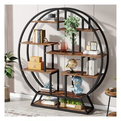 Tribesigns Bookshelf, Round Bookshelves Etagere Bookcase