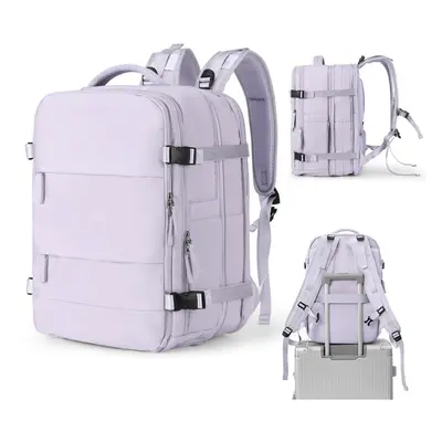 (Purple) Weekender Carry on Backpack,45L Expandable Travel Backpack Convertible Briefcase, Water