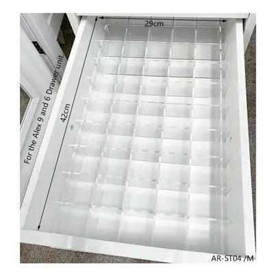 (AR-ST04 - 42cm) ANON DIY Drawer Divider Set For ALEX And Drawers,Acrylic Customizable in-Drawer