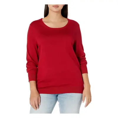 Amazon Essentials Women's Long-Sleeve Lightweight Crewneck Sweater Available in Plus Size Red X-