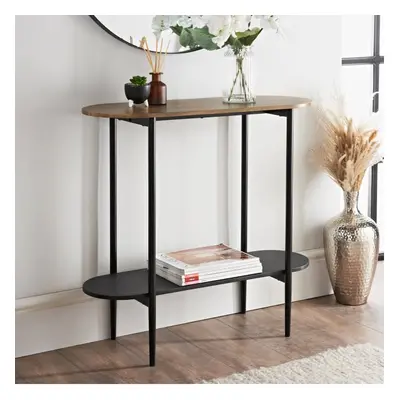 Tromso Console Table With Undershelf Metal Frame & Wooden Drawers