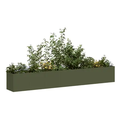 vidaXL Planter Olive Green 280x40x40 cm Cold-rolled Steel