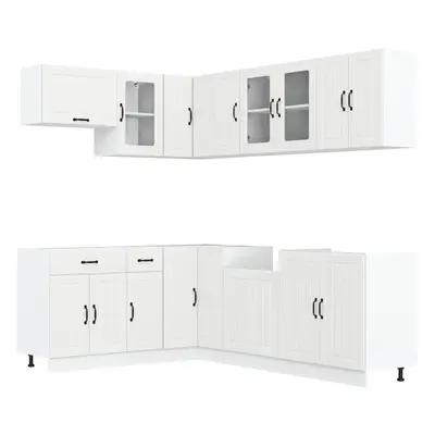 (white) vidaXL Kitchen Cabinet Set Piece Cupboard Storage Cabinet Engineered Wood