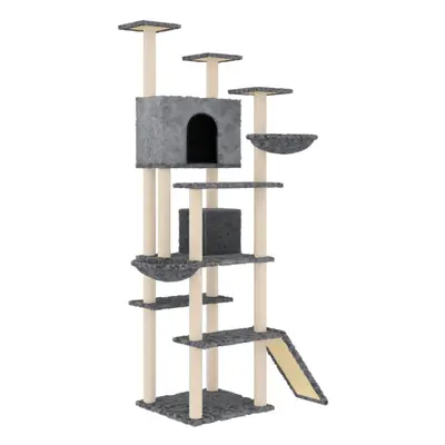 (dark grey) vidaXL Cat Tree with Sisal Scratching Posts cm Cat Climber Multi Colours