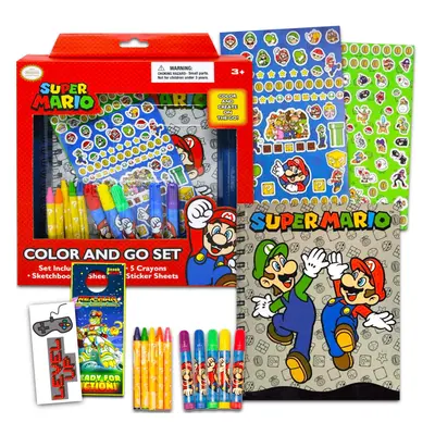 Nintendo Super Mario Sketchbook Set for Kids, Toddlers ~ Pc Bundle With Mario Coloring Journal, 