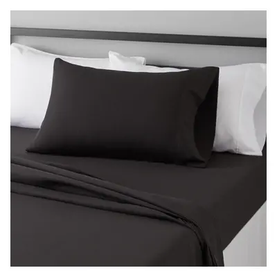 Amazon Basics Lightweight Super Soft Easy Care Microfiber 3-Piece Bed Sheet Set with 14-Inch Dee