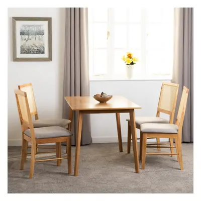 Austin & Ellis Dining Set Table and Chairs in Oak Effect and Grey Fabric