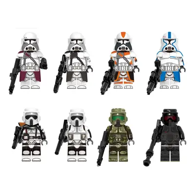 8pcs Commander Baccarat clone reassemble soldiers assemble building blocks and humans