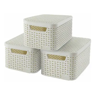 Curver 3x Style Storage Box with Lid Size White Container Case Organiser