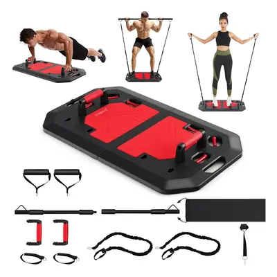 Portable Home Gym Equipment Foldable Push Up Board with Resistance Bands Handle