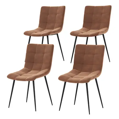 (Orange, 4) Richton Velvet Dining Chair Set Kitchen Home Room