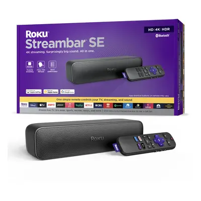 Roku Streambar SE 2in1 TV Soundbar with Builtin 4KHDHDR Streaming Premium Speakers Enhanced Spee