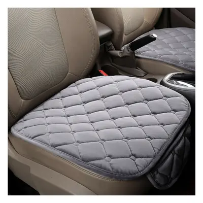 (Grey) Plush Car Front Seat Cushion Covers Breathable Chair Protector Seat Pad Mat for Four Seas