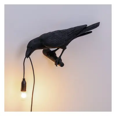 (Right black wall light) Bird Table/ Wall Lamps Resin Crow Desk Lamp Bedroom Sconce Light