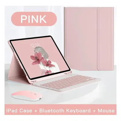 (pink, 10th 10.9) Tablet Leather For Ipad Case Pro Air4/5th Bluetooth Keyboard Case For Ipad 9/1