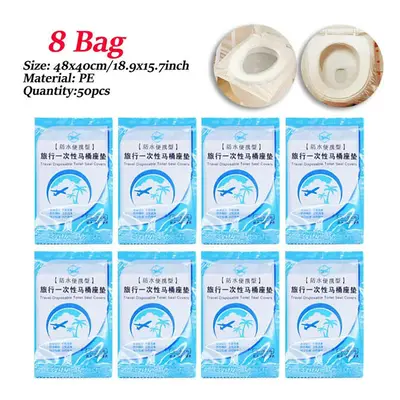 (8 bag 50pcs) 50-500pcs Disposable Toilet Seat Cover Portable Safety Toilet Seat Pad Waterproof 