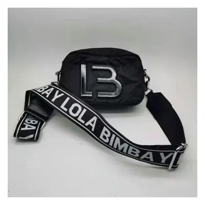 (Black+black belt) Spanish Light Luxury Foreign Trade Bimba Y Lola Cushion Nylon Crossbody Chain