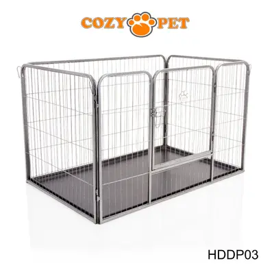 Heavy Duty Cozy Pet Puppy Playpen Run Crate Pen 75.5cm High Dog Cage - ABS Floor HDDP03