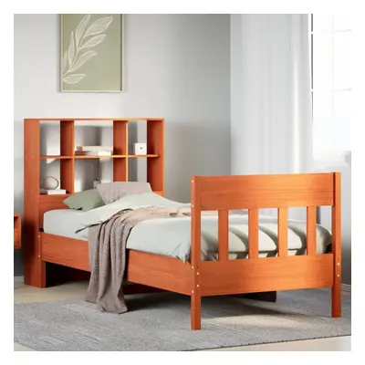 vidaXL Bed Frame without Mattress Wax Brown 75x190 cm Small Single Solid Wood Pine