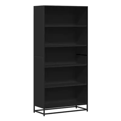 vidaXL Bookcase Bookshelf Book Rack Storage Cabinet Black Engineered Wood