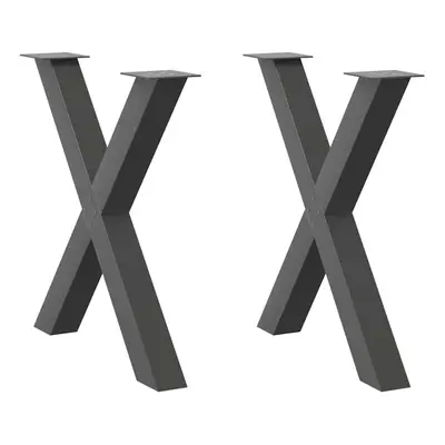 (anthracite, x (72-73) cm (80 mm)/ pcs) vidaXL Dining Table Legs X-Shaped Desk Legs Kitchen Meta