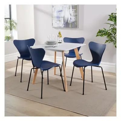 (Blue) Home Source Trinity Table and Penny Chairs Dining Set