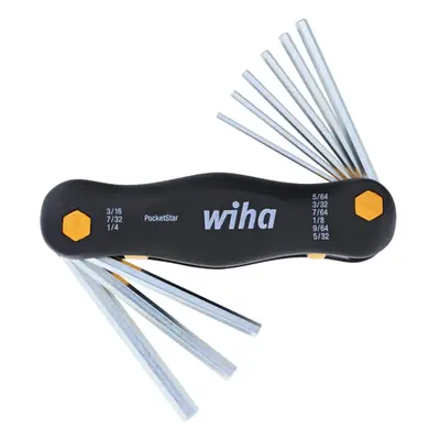 Wiha Inch Pocket Star Fold Up Key Set with Large Ergo Handle 9-Piece