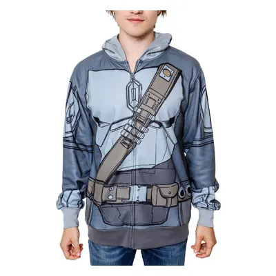 STAR WARS Mandalorian Costume Hoodie SweatshirtLG Charcoal