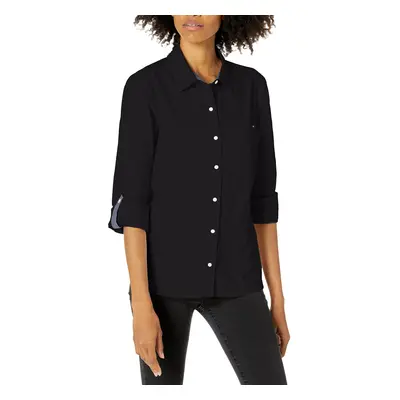 Tommy Hilfiger Women's Button Collared Shirt with Adjustable Sleeves