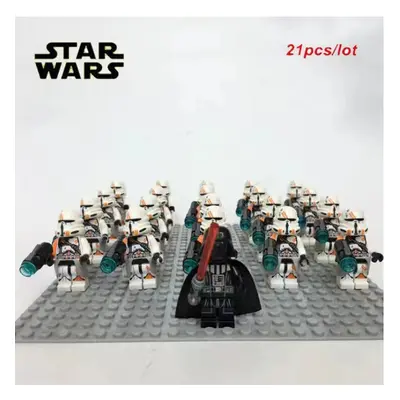 (Star Wars-1) 21PCS Star Wars 501st Clone Troopers Rex Minifigures Kids Toy Set Fit Lego (Exclud