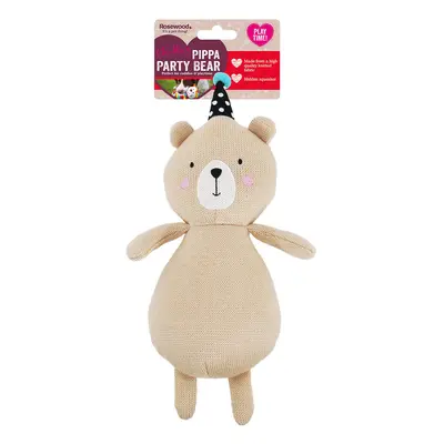 Pippa Party Bear Plush Interactive Dog Toy - Beige