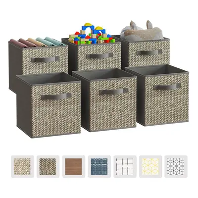 Wisdom Star Pack Fabric Storage Cubes with Handle Foldable Inch Cube Storage Bins Storage Basket