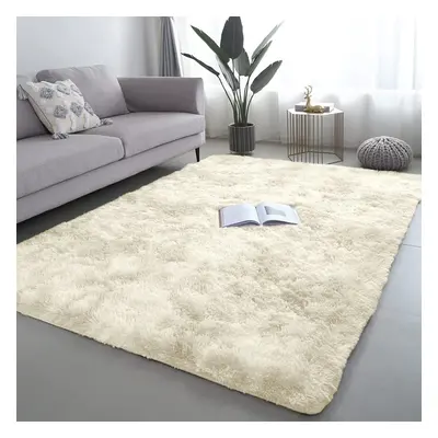 (200cm x 290cm (6ft 7" x 9ft 6")- Large Area Rug) Large Cream Rugs Shaggy Fluffy Runner Carpets 