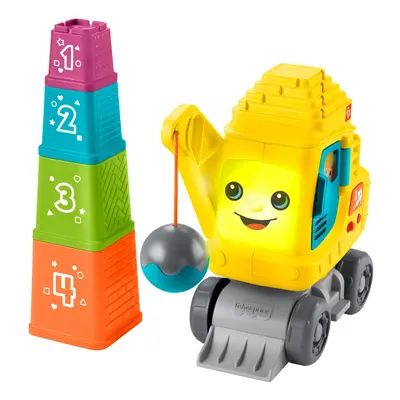 Baby & Toddler Learning Toy Count & Stack Crane with Blocks, Lights, Music & Sounds for Infants 