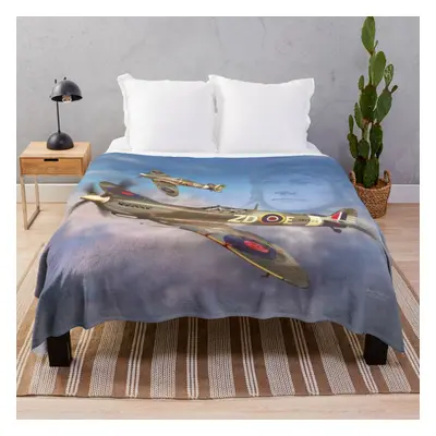 Fleece Throw Blanket Spirit of the Spitfire for Sofa Couch Kids x Inches