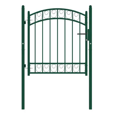 (green, x cm) vidaXL Fence Gate with Arched Top Steel Entrance Gate Green/Black Multi Sizes