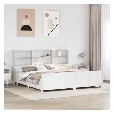 vidaXL Bookcase Bed without Mattress White 180x200 cm Super King Solid Wood