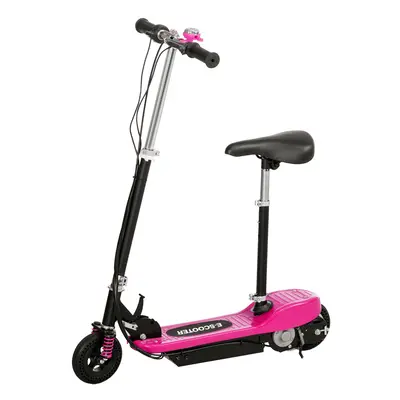 HOMCOM Folding Ride on Powered Scooter w/ Warning Bell for Age Years, Pink