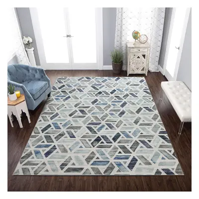 (120x170 cm, ZARA- PRINTED RUG) Modern Non-Slip Rugs Printed Geometric Carpet Mat