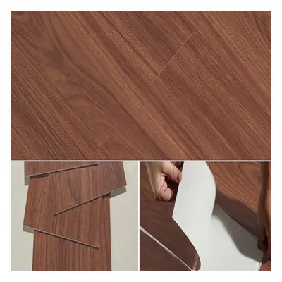 (M15 Dark Brown) 5mÂ² Self Adhesive Wood Effect PVC Floor Tiles