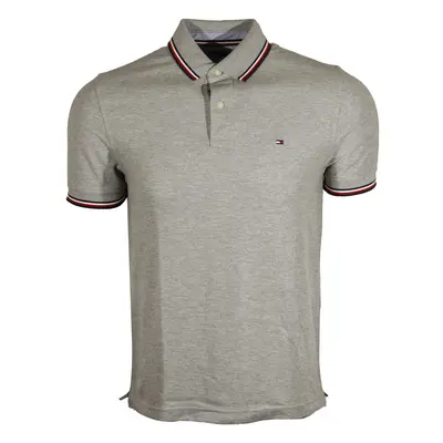 Tommy Hilfiger Men's Striped Collar Polo (XX-Large Grey)