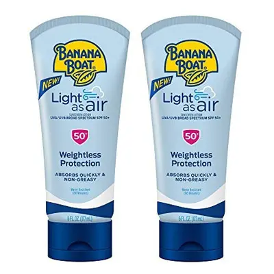 Banana Boat Light As Air Reef Friendly Sunscreen Lotion, Broad Spectrum SPF 50, Ounces - Twin Pa