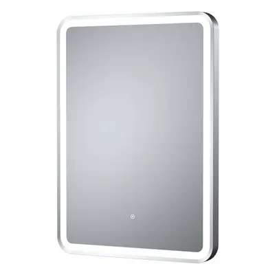 Rectangular LED Illuminated Touch Sensor Framed Mirror with Demister, 700mm x 500mm - Chrome